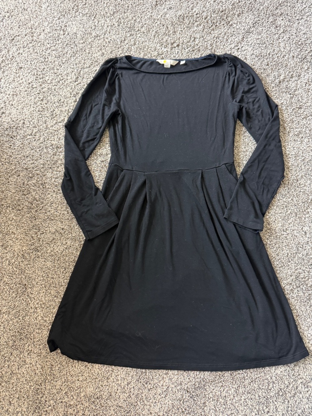 Boden Black Long-Sleeve Fit & Flare Dress